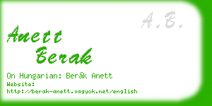anett berak business card